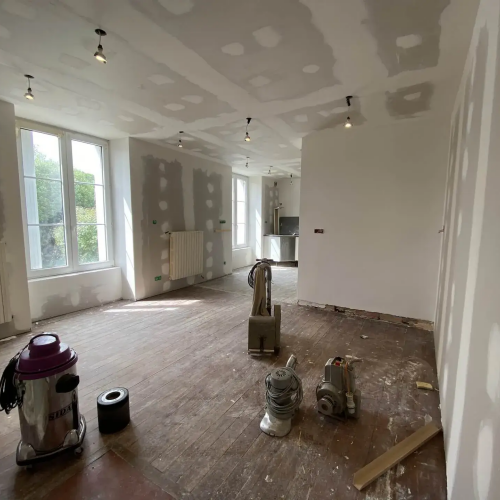 Photo après travaux de pose de cloisons sèches